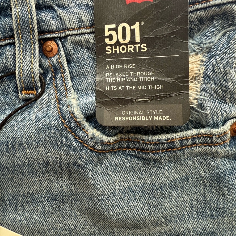 28W Levi's 501 Light Blue Denim Shorts